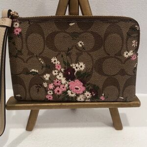 Coach Floral Signature Wristlet NWOT